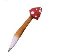Stylo gel en forme de champignon, stylo de sculpture en bois massif mignon en forme de champignon, stylo de papeterie, stylo d'écriture de bureau, stylos à bille