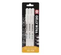 Sakura Stylo gel Gelly Roll - Set de 3 stylos - Encre blanche - Tailles 05/08/10