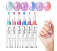 Stylo Gel Ongles 6 Couleurs Sans Lampe UV Haute Brillance