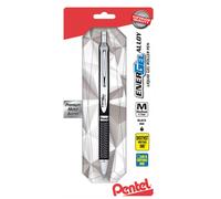 Stylo gel Pentel EnerGel Alloy RT, pointe moyenne 0,7 mm, corps noir, encre noire