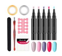 Stylo gel pour ongles | Kit de manucure 5 couleurs avec pointe fine de précision | stylo colorant avec pointes fines,voyage de travail fête utilisation intérieure école petite amie épouse amie sœur