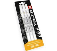 Stylo gel Sakura 05/08/10 - Encre blanche brillante - Blister de 3
