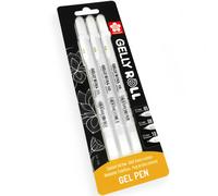 Stylo Gel Sakura Gelly Roll 05/08/10 Encre Blanc Brillant Pack De 3