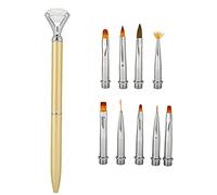 Stylo gel UV détachable multifonction, stylo à dessin pour peinture des ongles, brosse à pointiller, outil professionnel de nail art pour la maison, salon de manucure, or rose, (Or)
