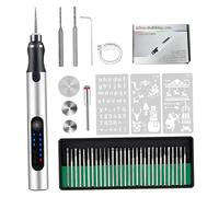 Stylo gravé, stylo de gravure, kit d'outils de gravure électrique, graveur bricolage sans fil USB avec accessoire mini personnalisateur pour sculpter la pierre en métal du bois, machine pour un us
