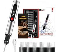 Stylo Graveur Électrique de Précision | Bois, Verre, Métal, Plastique, Cuir, Pierre | 3 Vitesses, USB-C, 30 Mèches Diamantées Incluses