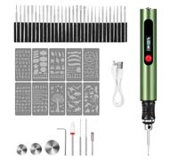 Stylo Graveur Électrique de Précision | Bois, Verre, Métal, Plastique, Cuir, Pierre | 3 Vitesses, USB-C, 30 Mèches Diamantées Incluses | Idéal Débutants & Cadeau Créatif