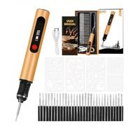 Stylo Graveur Électrique de Précision | Bois, Verre, Métal, Plastique, Cuir, Pierre | 3 Vitesses, USB-C, 30 Mèches Diamantées Incluses | Idéal Débutants & Cadeau Créatif (D)