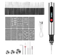 Stylo Graveur Électrique de Précision | Bois, Verre, Métal, Plastique, Cuir, Pierre | 3 Vitesses, USB-C, 30 Mèches Diamantées Incluses | Idéal Débutants & Cadeau Créatif