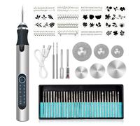Stylo Graveur Électrique San Fil, 56 Accessoires, Kit D'outils Rotatifs Sans Fil pour Bijoux, Verre, Bois, Plastique, Métal, Pierre