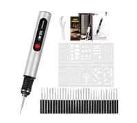 Stylo Graveur Kit Complet de Gravure Électrique - Le Graveur, Stylo Graveur Electrique, Mini Outil De Gravure Portable, Livré Avec 30 Têtes De Gravure Et 10 Gabarits