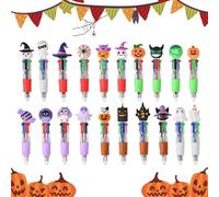 Stylo Halloween,20 Stylos à Bille Fantôme Sorcière | Séchage Rapide 4 Couleurs Ergonomique Fourniture Halloween pour École Bureau Études Enseignant Journal