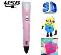 Stylo Imprimante 3D Portatif USB Bleu Pour Artistes Et Créatifs Rose YONIS
