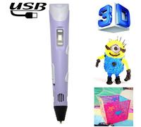 Stylo Imprimante 3D Portatif USB Bleu Pour Artistes Et Créatifs Purple YONIS