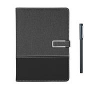 Stylo Intelligent avec Carnet A5 en Cuir PU Noir ou Bleu 80 Pages - Synchronisation Écriture en Temps Réel, Transcription Voix - Texte & Stockage Offline pour Professionnels et (Noire)