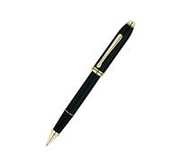 Stylo laque noire Cross Townsend avec encre lisse, rendez-vous plaqués or 23 car
