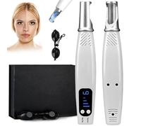 Stylo Laser Picoseconde Appareil Beauté Soin de la Peau Lumière Rouge/Bleue avec 9 Vitesses et 4 Niveaux pour Taches, Tatouages, Taches de Rousseur, Pigmentation, Cicatrices avec Lunettes,Bleu