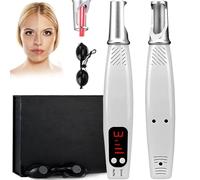 Stylo Laser Picoseconde Appareil Beauté Soin de la Peau Lumière Rouge/Bleue avec 9 Vitesses et 4 Niveaux pour Taches, Tatouages, Taches de Rousseur, Pigmentation, Cicatrices avec Lunettes,Rouge
