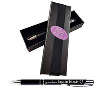 Stylo - Le meilleur Papa du Monde + Boite Cadeau - Cadeau fête des Pères Anniversaire de votre Papa, Noël