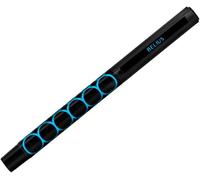 Stylo Legacy Aluminium Design Cercles Bleu Corps Noir Encre Couleur Bleue Boîte Design