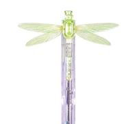 Stylo libellule Gleaming Wings avec ailes mobiles (vert) | Stylo à bille fantaisie libellule 0,5 mm avec corps translucide, joli stylo à bille esthétique pour l'école, le bureau