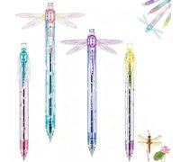 Stylo libellule Gleaming Wings, stylo libellule avec ailes mobiles | Appuyez sur le bouton en haut du stylo for voir les ailes de libellule exquises flotter à chaque clic, aspect léger