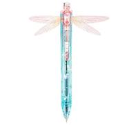 Stylo libellule Gleaming Wings, stylos libellule avec ailes mobiles (rose) | Stylo fantaisie libellule Fidget, corps translucide, ailes mobiles pour journal, école, papeterie