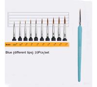 Stylo Ligne À Crochet Rose,Aquarelle,Cheveux Doux,Peinture À L'huile,Belette Extra Fine,Peint À La Main,Peinture Acrylique,Gouache 000 00 0 Au Pinceau - Type 10 Pcs Set Blue