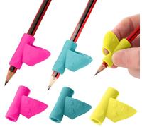 Stylo Lot de 3 Poignées à Crayons pour Enfants - Parfait pour l'Écriture Manuscrite - Outils d'Écriture à Domicile et Préscolaire (Rose, Vert d'Eau, Jaune)
