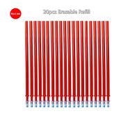 Stylo Magique Effaçable 0.5mm Pour Étudiants,Tige De Recharge Bleu Noir,Stylo De Papeterie Remplaçable,Stylo Gel D'encre,Outils De Pratique Pour Copie - Type [C5]-20pcs-Refill-Red