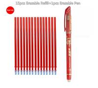 Stylo Magique Effaçable 0.5mm Pour Étudiants,Tige De Recharge Bleu Noir,Stylo De Papeterie Remplaçable,Stylo Gel D'encre,Outils De Pratique Pour Copie - Type [A1]-16pcs Set-Red