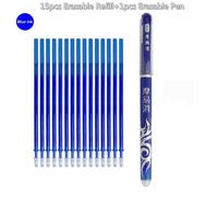 Stylo Magique Effaçable 0.5mm Pour Étudiants,Tige De Recharge Bleu Noir,Stylo De Papeterie Remplaçable,Stylo Gel D'encre,Outils De Pratique Pour Copie - Type [A5]-16pcs Set-Blue