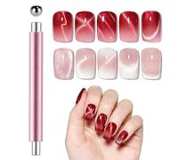 Stylo magnétique Cat Eye + outil magnétique sphérique, aimant multifonction 2 en 1 pour effets yeux de chat, parfait pour le design de salon de manucure et la manucure DIY