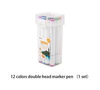 Stylo Marqueur À Double Tête 12 Couleurs, Croquis Multicolore, Fournitures Artistiques Pour Étudiants, Ensemble De Dessin, Encre À Base D'alcool