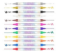 Stylo Marqueur à Ongles 12 Couleurs Imperméable et à Double Pointe