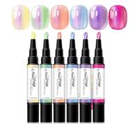 Stylo Marqueur à Ongles Crayon Gel Pailleté 6 Couleurs
