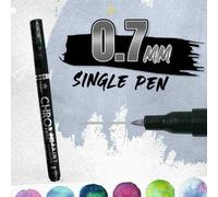 Stylo Marqueur Chromé Liquide Pour Peinture Permanente, Métallique, Argent, 0.7mm, 1.0mm, 3.0mm