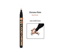 Stylo Marqueur Chromé Miroir Or/Argent,1/2/3mm,Étanche,Métallique,Pneu Permanent,Peinture Céramique,Graffiti - Type Red Gold 2mm 1pcs