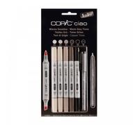 Stylo marqueur - COPIC - HOBBYMARKER CIAO 5+1 SET - Warme Grautöne - 0.3mm - Opaque