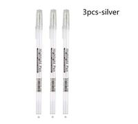 Stylo Marqueur D'art À Pointe Fine Pour Étudiant,Fournitures D'écriture De Dessin,Stylo Gel À Encre Blanche,Or Et Argent,Surbrillance,Papeterie,0.8mm,3 Pièces Par Mélange - Type Silver 3pcs