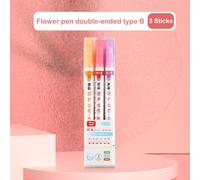 Stylo Marqueur De Contour En Forme De Fleur,Écriture À La Main,Journal,Compte,Décoration,Étudiant,Courbe,Fournitures Scolaires,Papeterie,3 Pièces,6 Pièces - Type 3pcs Double Head-B