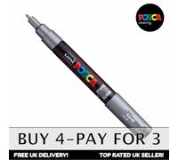 Stylo Marqueur De Peinture Posca PC-1M Argent Pour Tissu Et Verre