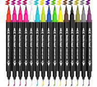 Stylo marqueur double pointe, fournitures scolaires, articles scolaires, marqueur à pointe fine coloré et surligneur pinceau pour coloriage pour adultes, calligraphie, écriture, planificateur, fournit