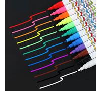 Stylo Marqueur Liquide De Style Craie Et Effaçable Pour Plusieurs Supports, Lot De 12 Couleurs Pour Écrire Sur Les Vitres Ou Le Tableau, Accessoire D'apprentissage Et Matériel De Bureau Et D'école,