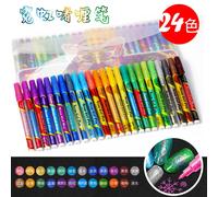 Stylo Marqueur Métallique Néon Brillant,24/12 Couleurs,Surligneur Magique,Stylos De Croquis,Marqueur D'art,Fabrication De Cartes De V?ux À Faire Soi-Même - Type 24 Colors