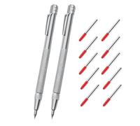 Stylo Marqueur Métallique | Outil De Marquage Portable - avec 10 Pointes de Rechange en d'Acier au Tungstène pour Stylo de Menuisier,Pour la Coupe du Verre de la Céramique du Carrelage et de
