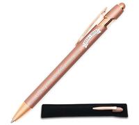Stylo Merci pour cette année 2024-2025 - Idée cadeau fin d'année scolaire Maitresse, Atsem, collègue - Stylo tactile personnalisé gravé en métal + étui tissus (Rose doré)