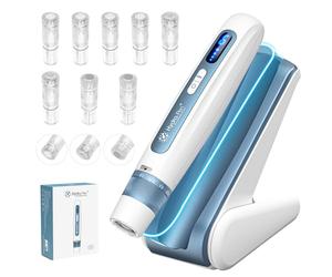 Stylo Microneedling Hydra.pen H5-Dermapen Professionnel avec EMS, Écran LED,Base Intelligente-8 Cartouches (12/36/HR Pins),All-in-One Dermapen Microneedling à Domicile pour Soin de la Peau