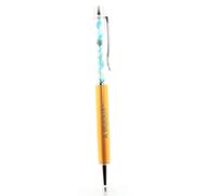 Stylo Minéraux Larimar De République Dominicaine. Couleur Jaune Doré.