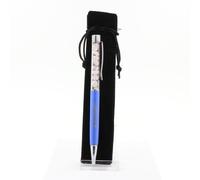 Stylo Minéraux Quartz Rose Du Brésil. Couleur Bleu.